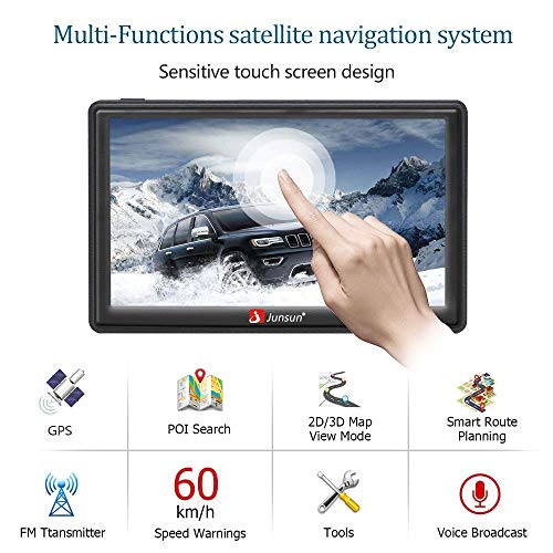 Car GPS,7-Inch Touch Screen GPS Navigation for Car,Real Voice Direction GPS Navigation System Built-in Lifetime Maps(2019)