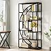 Tribesigns Bookshelf, Industrial 5-Tier Etagere Bookcase, 70.8 inch Tall Bookshelf with 8 Open Storage Shelf, Book Shelf Display Tack Shelving Unit for Home Office Living Room, Rustic Brown