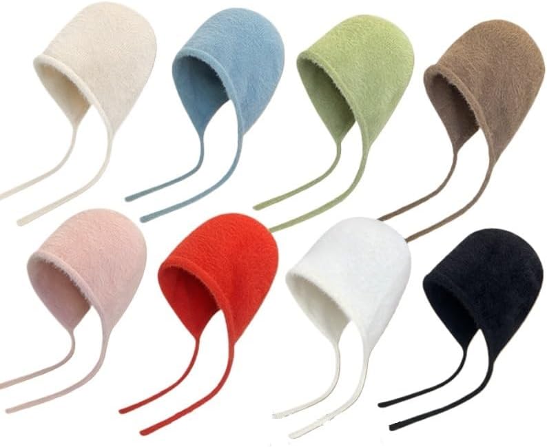 Winter Hat White Wool Warm Pullover for Knitted Woolen Ear Protectors
