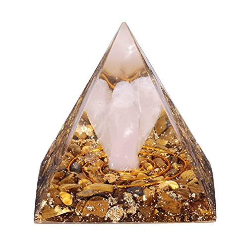 Cheungshing Rosenquarz Schutzengel Orgon-Pyramide Handheld Reiki Energie Steingenerator Positiv Geschenk Cover