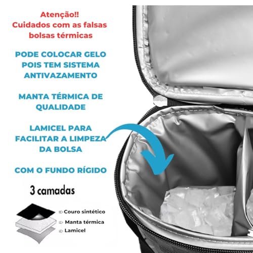 Bolsa Porta Vinho Térmica Oxford Grande Impermeável Bebidas 2 Garrafas ou Taças Bolso Alça de Ombro