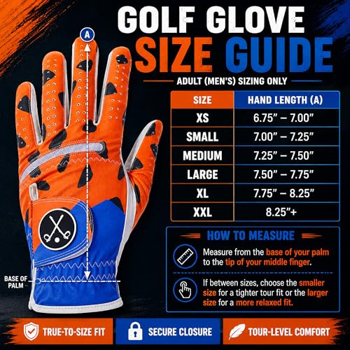 Guante de golf de cuero sintético japonés Bedrock Fred de alta resistencia para hombre 5