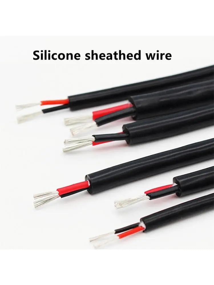 Kabel z powłoką silikonową 22, 20, 18, 17, 15, 13AWG, 2-8-żyłowy, odporny na wysoką i niską temperaturę, miękki przewód sygnałowy (3 rdzenie 1 m, 22 AWG, 0,3 mm)