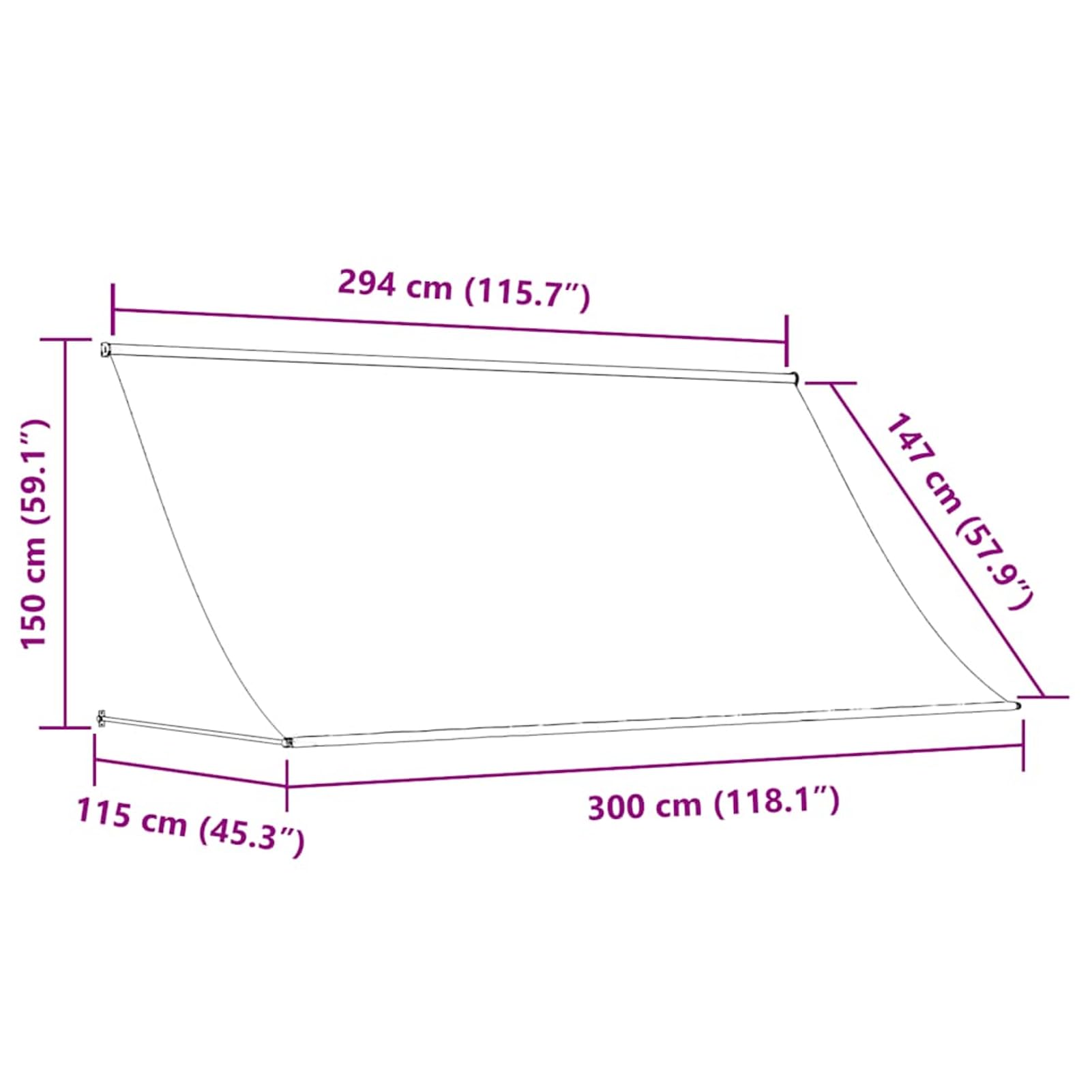Wysuwana markiza 300 x 150 cm, obsługiwana ręcznie, regulowany kąt nachylenia, rama stalowa, 180 g/m², poliester, kremowa, do ogrodu, na balkon, okno