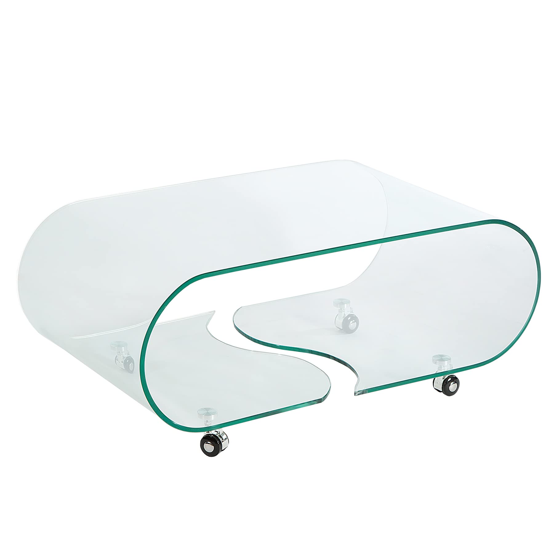 riess-Ambiente.de Extravaganter Glas-Couchtisch FANTOME 90 cm – transparent