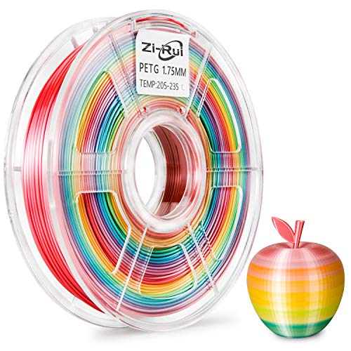 Zi-Rui 3D Printer PETG Filament,Rainbow Multi Color Gradient,1.75 mm,Dimensional Accuracy +/- 0.03 mm,600G (1.3lbs) Spool.