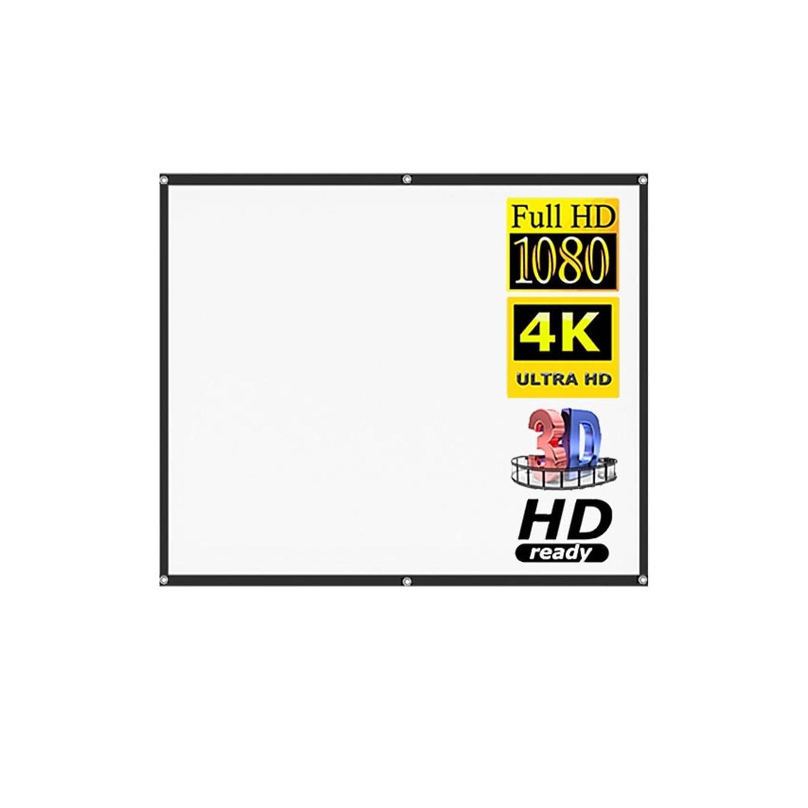 Telo Proiettore, Schermo for proiettore 4:3 84 120 Film di proiezione portatile anti-piega pieghevole HD da 150 pollici for casa, festa, ufficio, aula(100 inch)