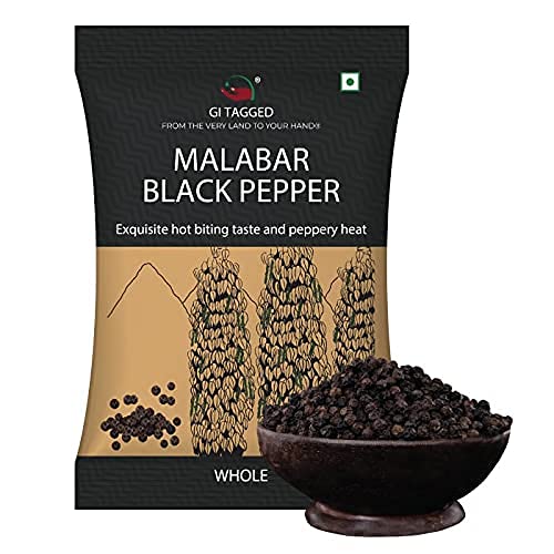Image of GITAGGED Authentic Malabar Black Pepper whole (Kali Mirch), 100 gm