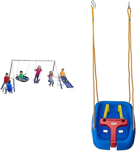 XDP Recreation Free N' Swing Set + Little Tikes Snug 'n Secure Blue Swing