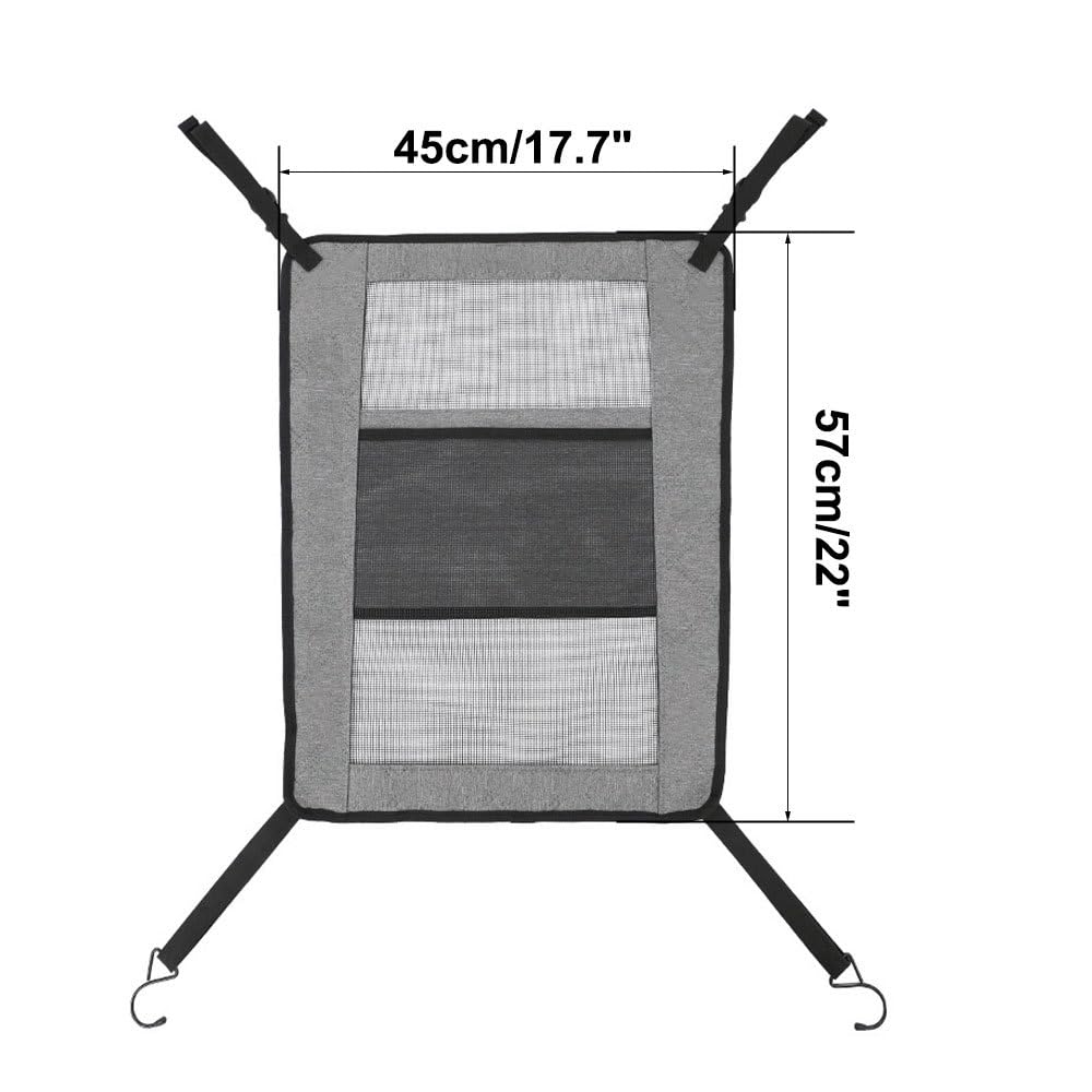 MiOYOOW Car Dog Guard, Wear Resistant Pet Car Barrier with Storage Pocket Adjustable Breathable Net Boot Divider for Most Vehicles - Image 3