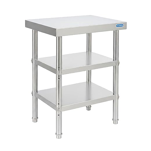 Stainless Steel Table Stainless Steel Prep Table 18 x 24 Inch, NSF Metal Commercial SS Kitchen Prep Worktable for Restaurant Kitchen Garage Warehouse