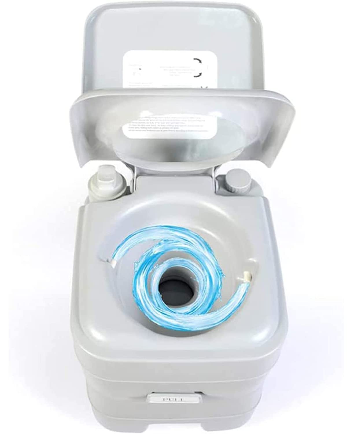 Inodoro portátil para acampar, inodoro compacto para interiores y exteriores que se puede enjuagar con tanque extraíble, el orinal para acampar admite 286 LBS y hasta 50 descargas, tanque de desechos