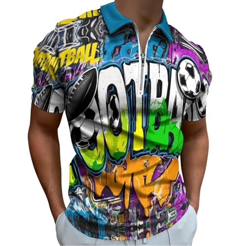 Polo manche courtes homme en maille mélangée fine au col zippé