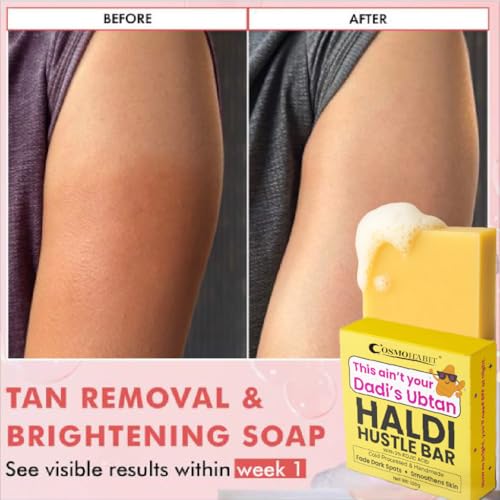 Image of Haldi Hustle Bar with 2% Kojic Acid, Cold Processed Handmade Soap, 100g (8)