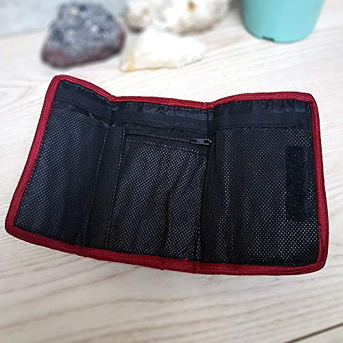 Mia Jewel Shop Rasta Woven Striped Slim Soft Trifold Wallet Coin Purse with Card Slots - Womens Unisex Fashion Handmade Bags Boho Travel Accessories (Red)3