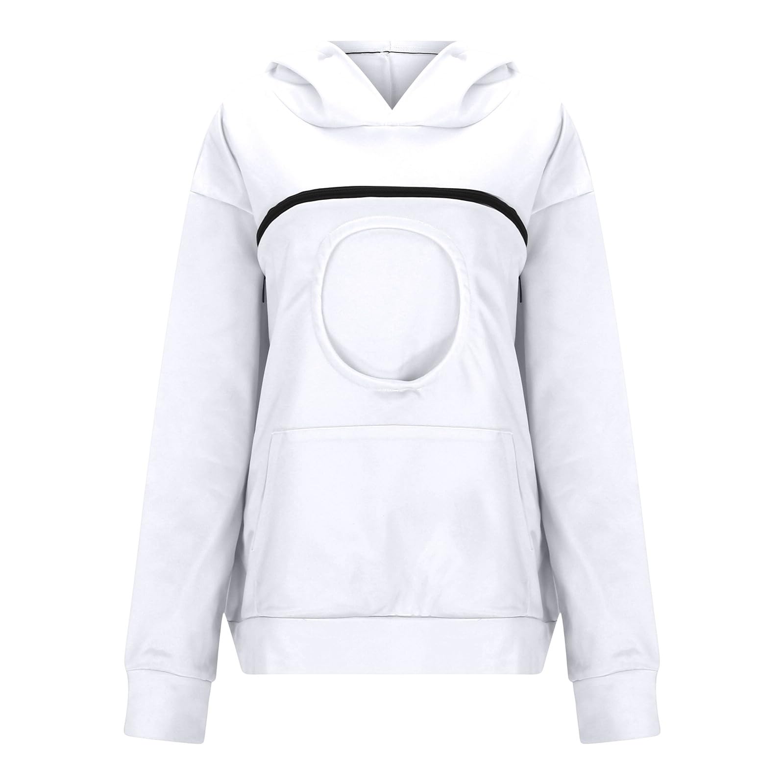 Générique Winter-Sweatshirt mit Kapuze, mit Tasche, kuscheliger Fleecepullover für lässiges Outfit, warmes und weiches Oberteil, langärmlig