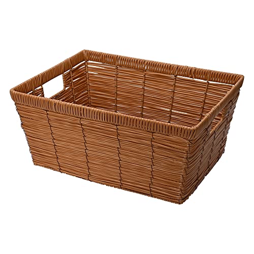 Mimo Style Rattan Cesto Retangular de Fibra Natural, Bege, 33 x 25 x 15 cm