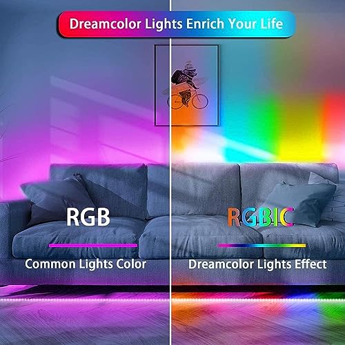 Image of WS2812B RGB LED Strip, Individually Addressable LED Strip, Chasing Effects Dream Color 5050SMD 3.2FT 144 LED Pixel Strip Rope Light DC 5V (White PCB 1M 144Pixels /m Waterproof IP67)