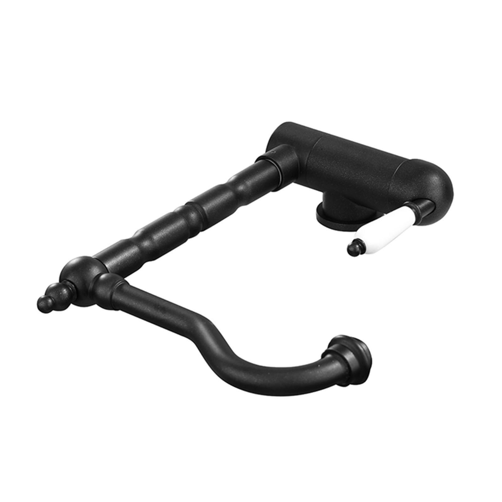 ZYCHSJXA Kitchen Taps Black Sink Foldable Faucet Retro Single Lever Mixer Ideal for Window Installation Bottom Tap-A