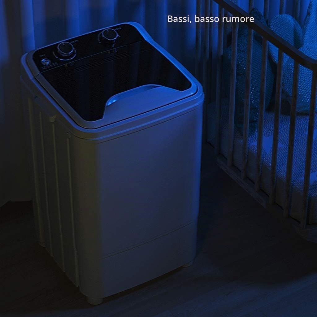 Lavatrice Portatile Compatta,Lavatrice Semiautomatica e Asciugatrice Centrifuga con Tubo Lungo Incorporato,capacità 5 kg,per Appartamenti Dormitori da Campeggio.