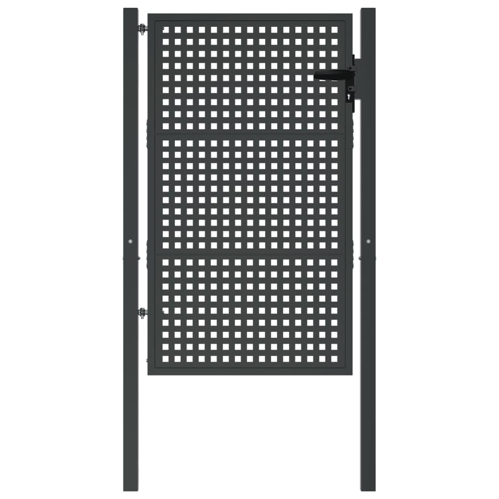 Gartentor Stabmattenzaun Anthrazit 105x175 cm Stahl
