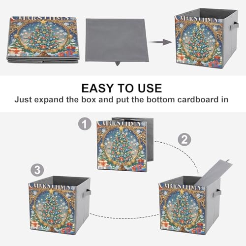 Boîtes de rangement pliables pour puzzles de Noël, draps et jeans