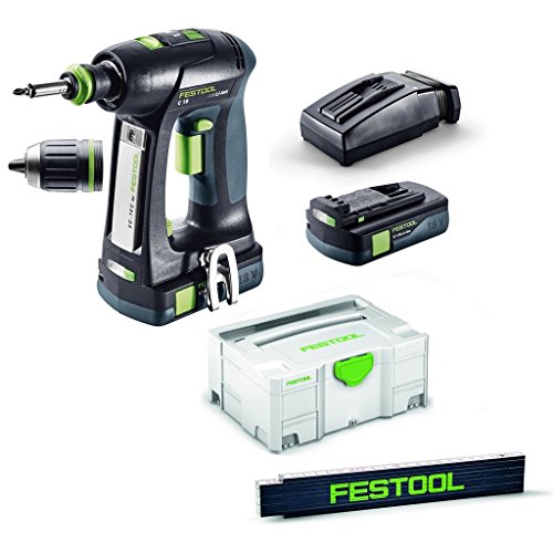 Festool C 18Li Systainer 2 T-Loc 574921 - Taladro atornillador inalámbrico (3,1 V, varilla de metro)