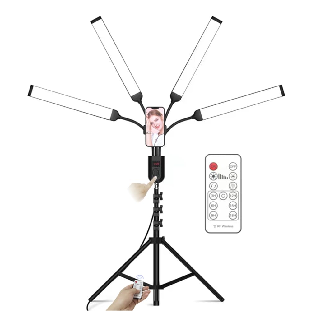 Andoer Luce Video LED Flessibile a 4 Bracci per Fotografia Foto-video LED Luce per Selfie Lampada Cosmetica Luce di Riempimento per Tatuaggi Trucco Live Streaming e Studio Fotografico Studi
