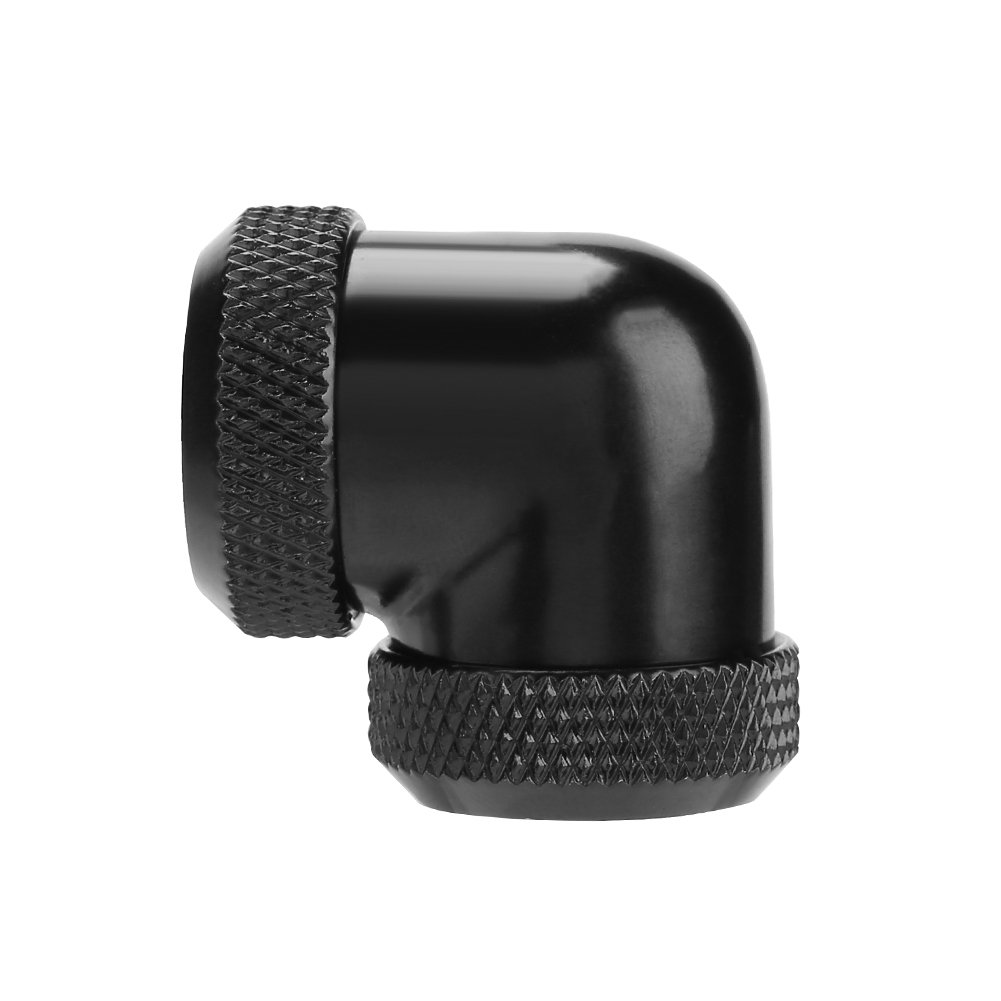 Asixx Złączki do Chłodzenia Wody 90 Stopni, 14mm OD G1 / 4 DIY łokieć 90 Stopni Podwójne rury sztywne złącze rury chłodzenia cieczą