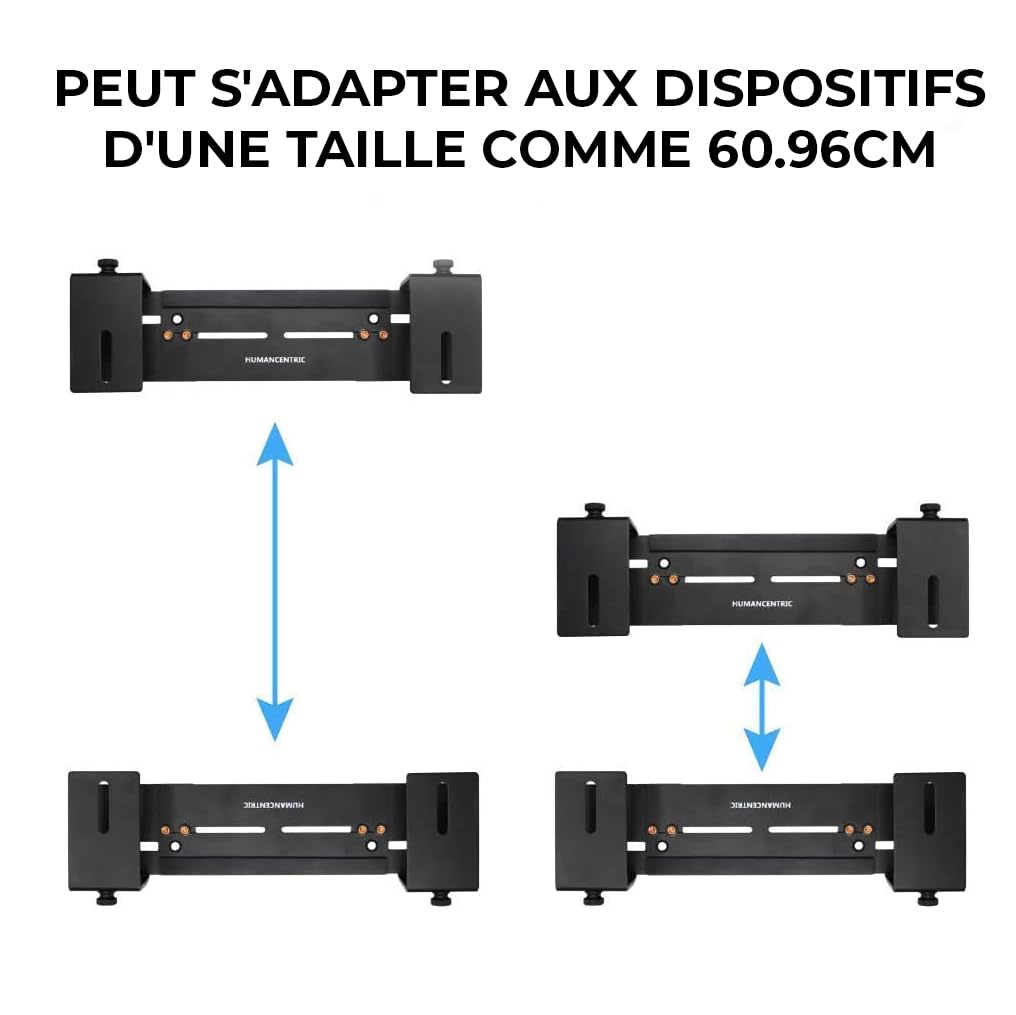 HumanCentric Support Mural réglable pour appareils | Lecteurs DVD, boîtes de câble, récepteurs, décodeurs et Autres équipements A/V | Breveté