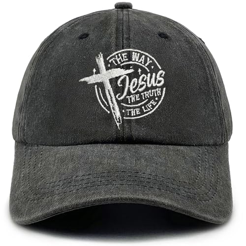 Christian Embroidered Baseball Cap Vintage Washed Cotton Hat for Men Women