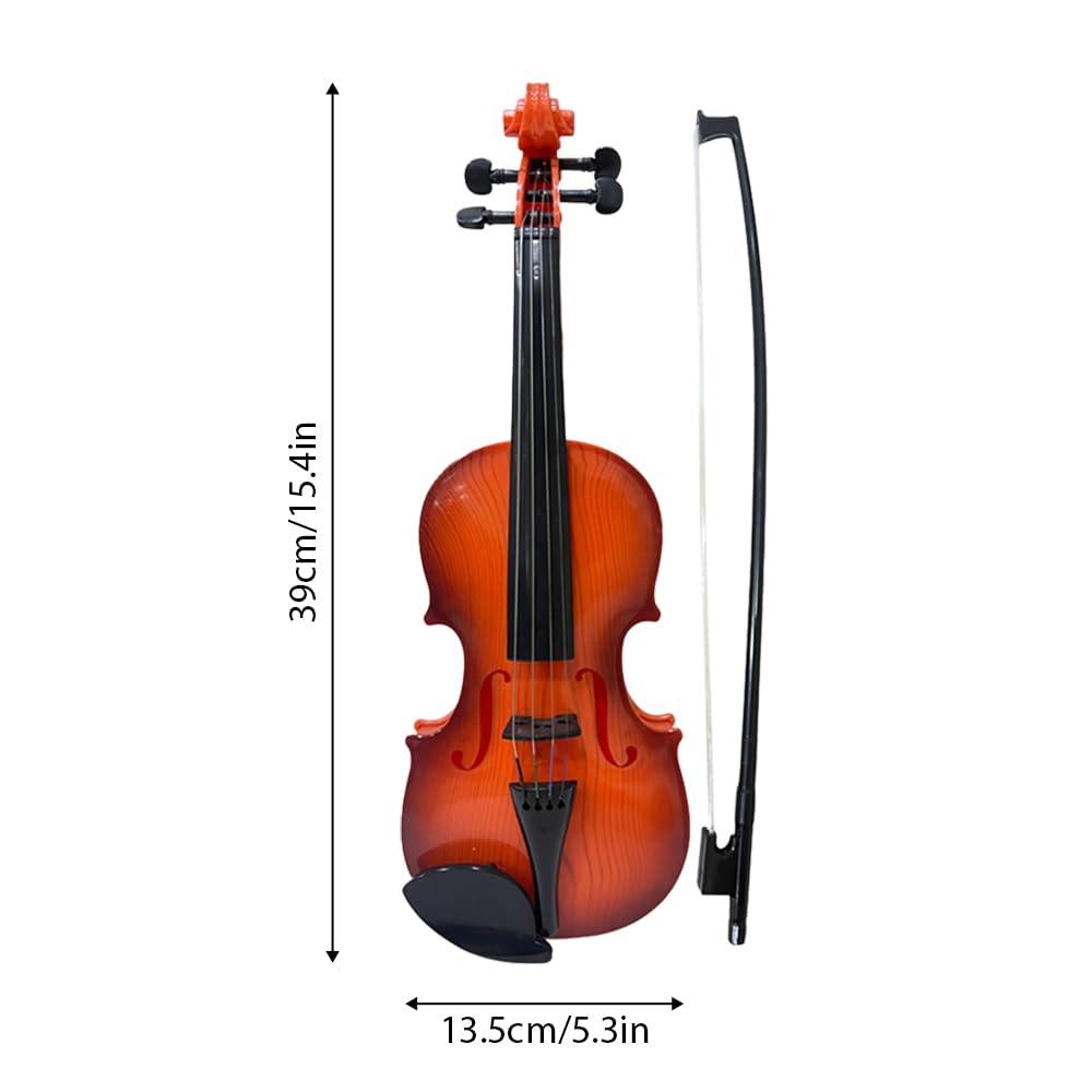 Btuty Simulierte Geige Praxis Musik Geige für Anfänger Violine Kit Musikinstrument Exquisite Verarbeitung Performance-Requisiten Geschenke Verstellbare Saiten
