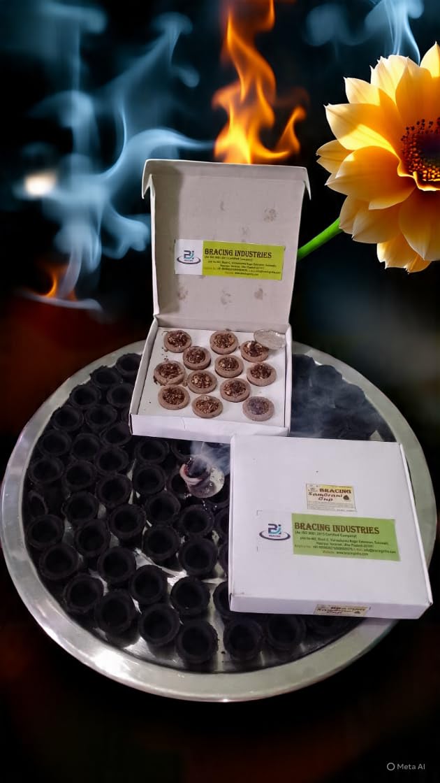 Bracing Sambrani Dhoop Cups for Pooja (12 pcs per Box) | Havan Cups for Pooja, Home & Festivals | Natural Guggal Dhoop Original | Dhoop Cones (Pack of 5)-picture-21