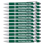 Personalised Pen, Custom Ballpoint Pen with Name/Logo, Ballpoint Stylus Pens for Touch Screens, Personalised Pens for Women Men Business Office Graduation Birthday Christmas Gifts-12pcs-Dark Green