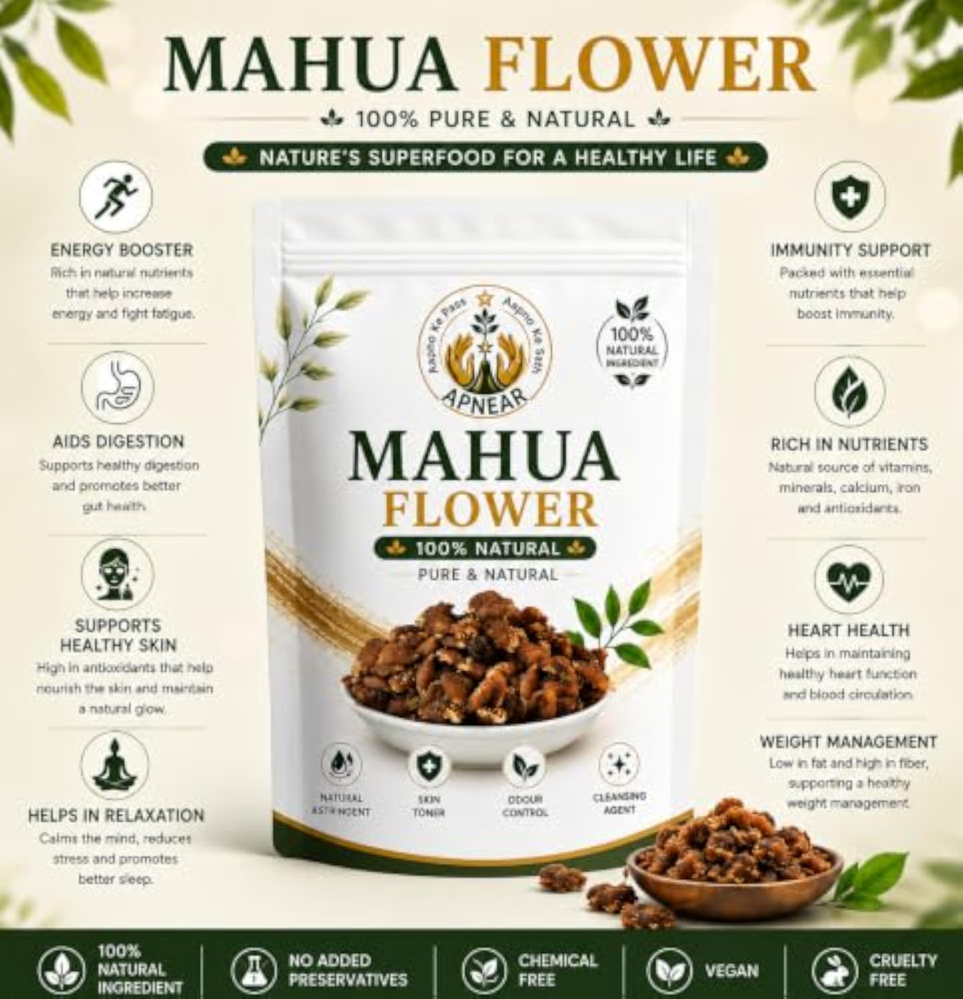 Dried Mahua Flowers for Herbal Use and Crafts