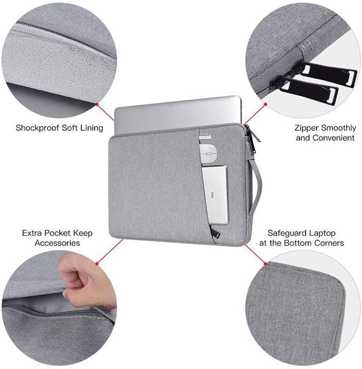 15.6In Laptop Case Sleeve, Protective Cover Bag with Accessories Pocket for 15-16In HP Asus Dell Lenovo Notebook