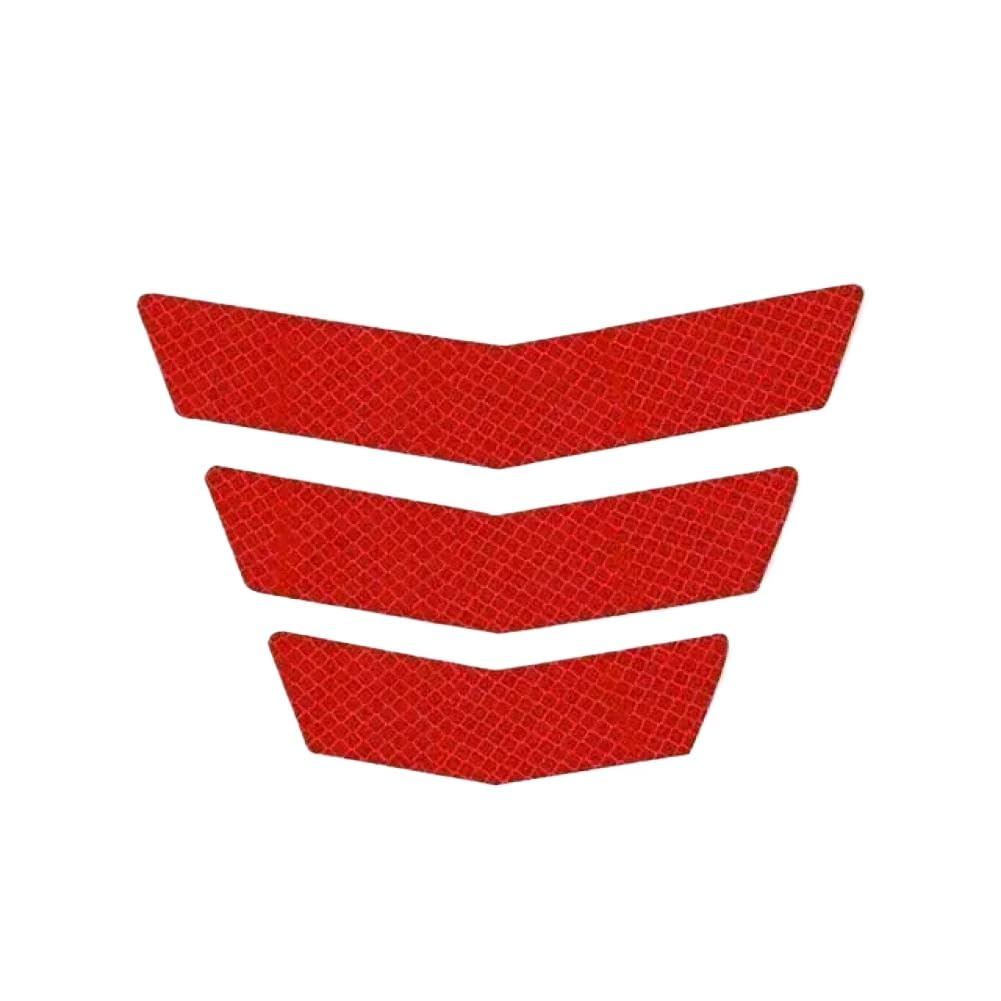 Reflective Motorcycle Stickers Decals Compatible with Motorbike Fender Bumper White 3Pcs(red)
