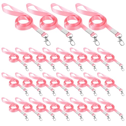 Badges d'identification et cordons roses contre la perte de cartes 50x