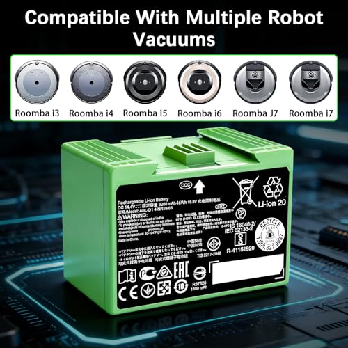 Image of 46.08Wh ABL-D1 Replacement Battery for Roomba j7 j7+ i7 i7+ i8 i8+ i3 i3+ e5 e6 i4 i4+ i5 i5+ i6 i6+ j5 j5+ Series Extended Runtime Battery Compatible with ABL-D2 ABL-D2A
