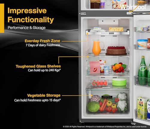 Image of Whirlpool 308 L 3 Star Convertible Frost Free inverter Double Door Refrigerator (IF INV 355 TITAN STEEL(3S) CONV-TL)