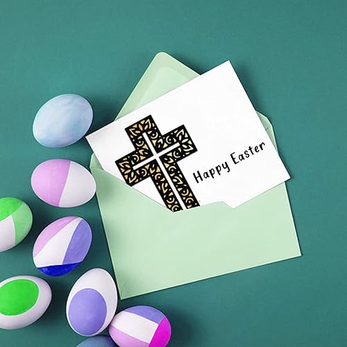 Miniatura 3 de Hying Troqueles de corte de marco de cruz de Pascua para hacer tarjetas y decoraciones de álbum de fotos, troqueles de cruz hueca, plantillas de