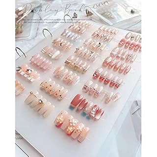 Large Clear Press on Nails Storage Box, Empty Press on Nails Packaging Box Set with Double-sided Adhesive Tape and 50 Arcylic Nail Display Stand Can Be Used to Store and Store Personal Items (large 1)