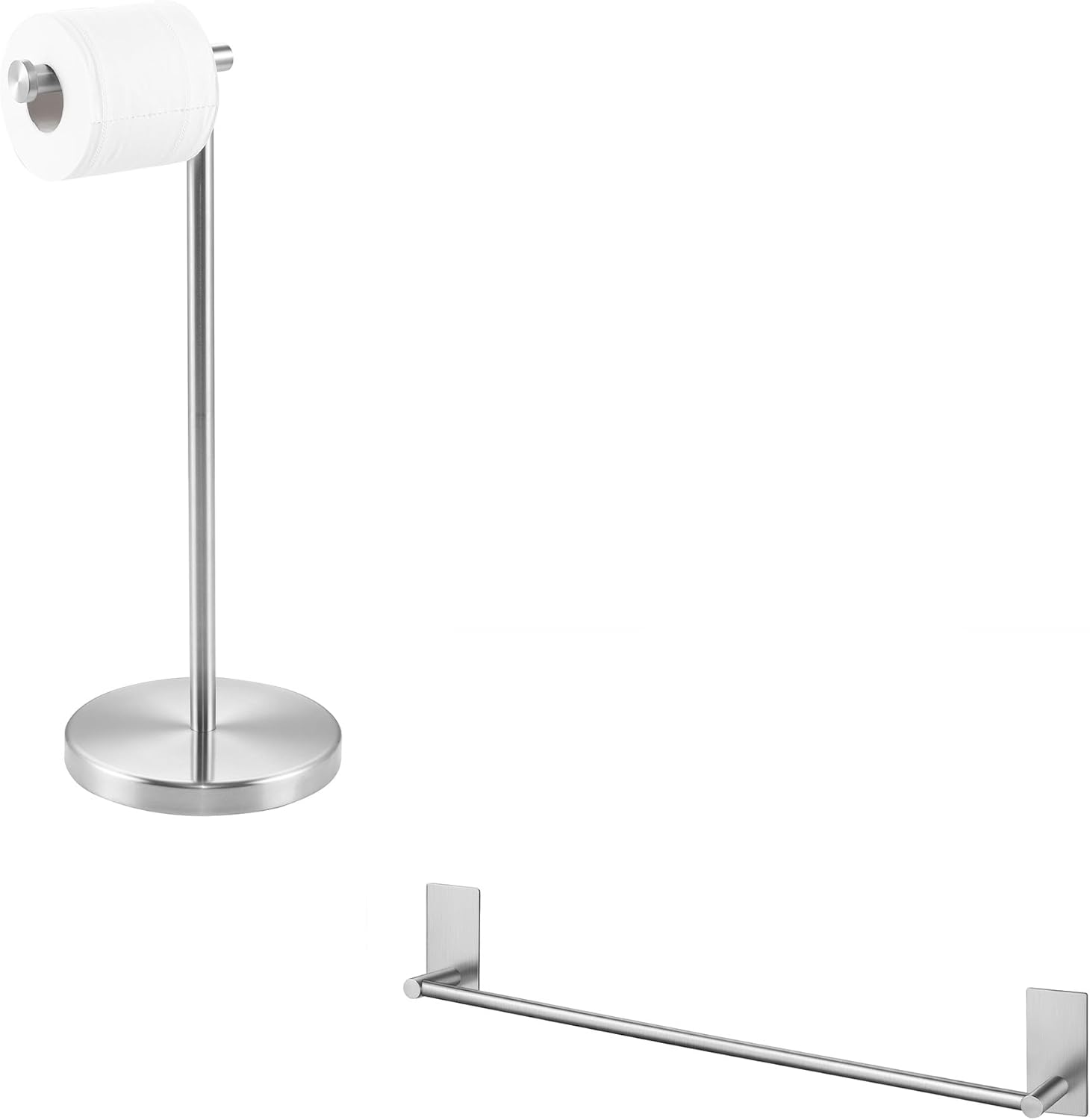 KES Toilet Paper Holder Stand SUS 304 Stainless Steel 20-Inch Bathroom Towel Holder No Drill Stick on, BPH283S1-2+A7000S50B-2