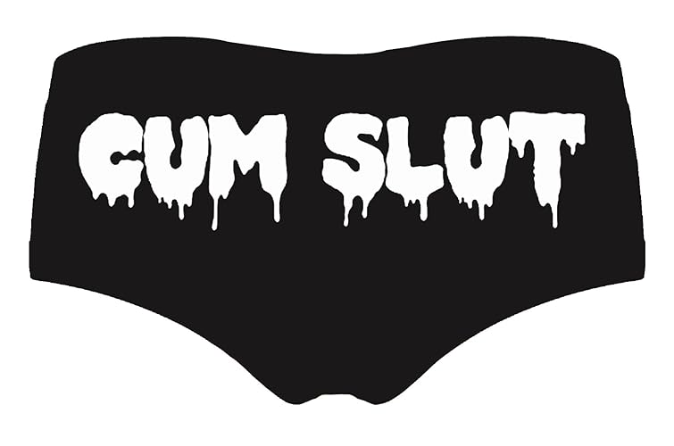 JIQIMEI Women's Underpants Funny Panties, Soft and comfortable Low rise sexy, Give her a gift of love - Medium - Cum Slut