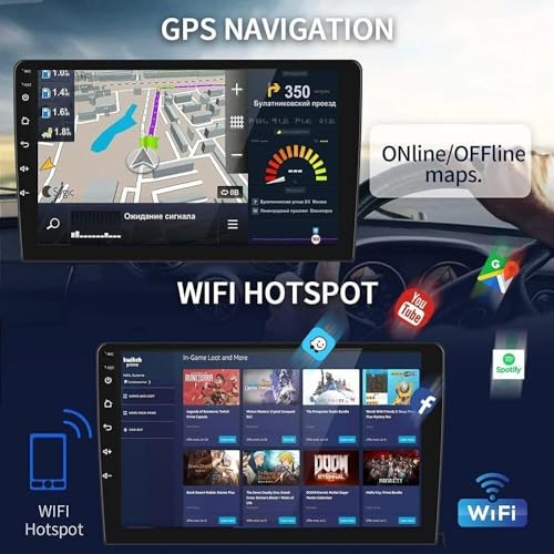 Slakerbe Android 14 Autoradio 2 Din mit Carplay Android Auto kompatibel mit Mitsubishi Mirage Space Star 2012-2023, 4G+64G 9 Zoll Auto Radio Stereo mit Bluetooth Navi WiFi FM RDS Rückfahrkamera Mic