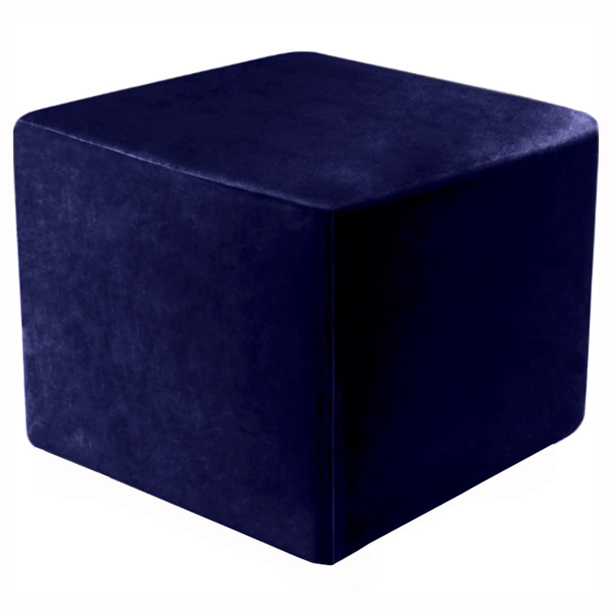 XGANGM Velvet Ottoman Cover Square Small/Medium/Large Stretch Ottoman Cover Slipcovers Sofa Footstool Cover Protector, for Square Leather/Fabric Ottoman Footstool,Navy Blue,1large