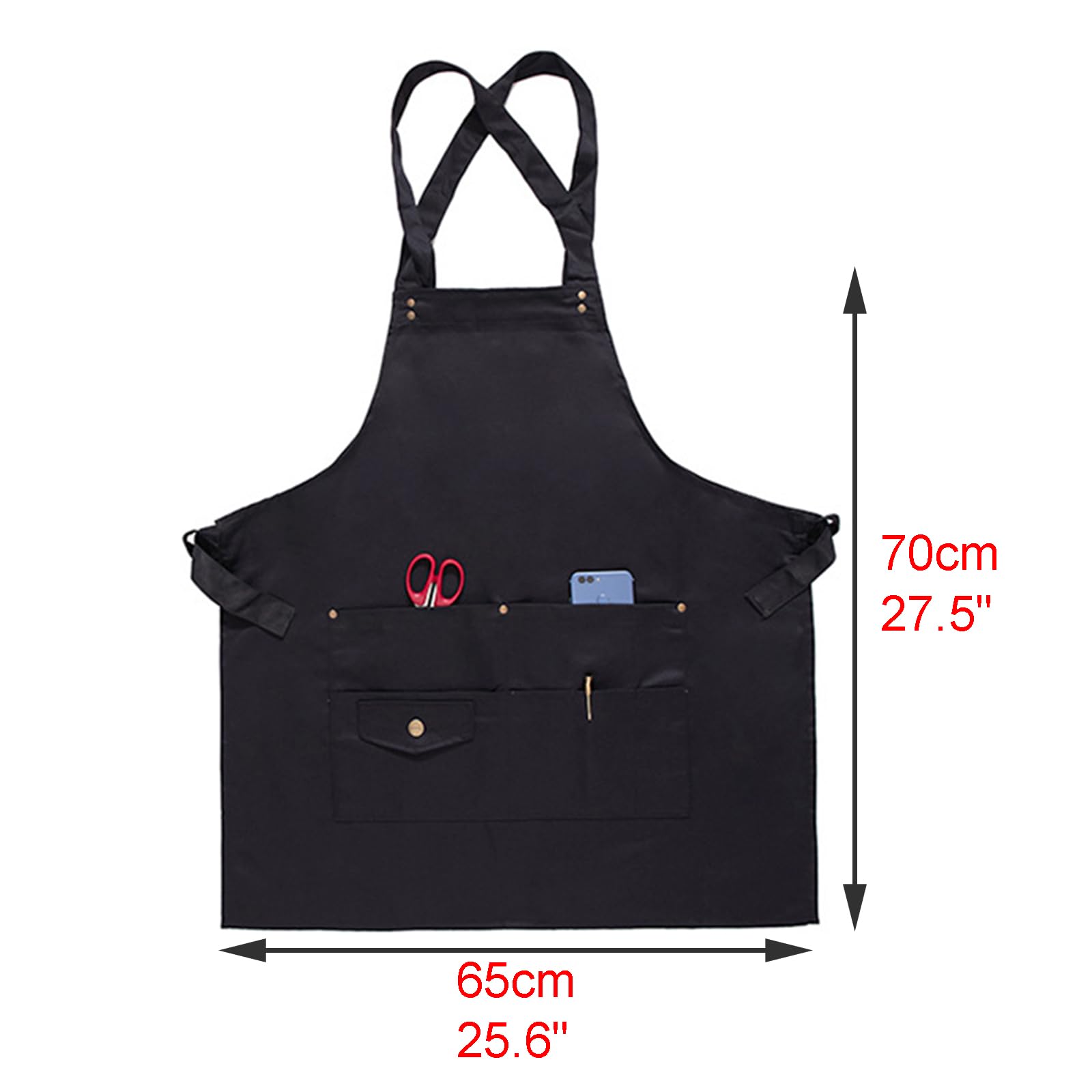 Delantal de Chef para Hombre y Mujer con Bolsillos, Delantal de Camarero para Cocina, Delantal de Cocina para Tienda, jardín, Restaurante, cafetería, Talla única, Verde (Talla única Verde)