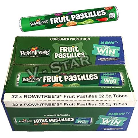 Full Box of ROWNTREE'S Fruit Sweets Tubes (Fruit PASTILLES (32 X 52.5g)) Cover