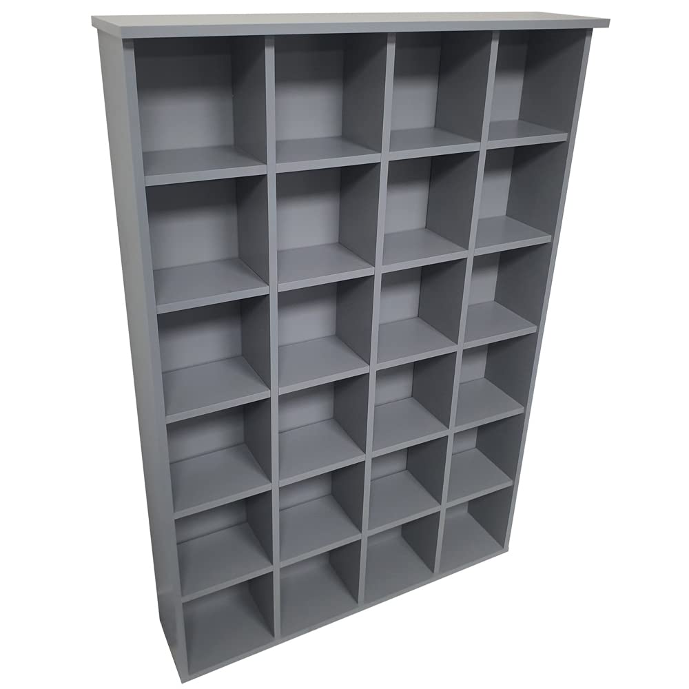 WATSONSPIGEON HOLE - 480 CD / 312 DVD Blu-ray Media Cubby Storage Shelves - Grey