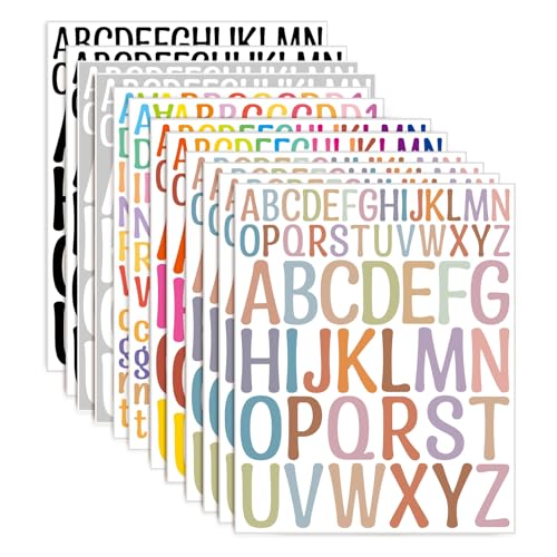Zhiaek 12 Pièces Lettres Autocollantes Décoration Personnalisé pour Anniversaire Vinyle Stickers Lettres Alphabet Stickers Scrapbooking DIY Décoration